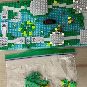 LEGO Custom Garden Pond Diorama Built Display Loose Parts MOC Incomplete